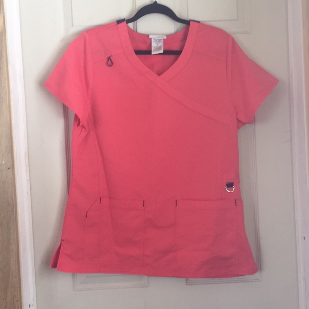 Never worn, coral scrub top